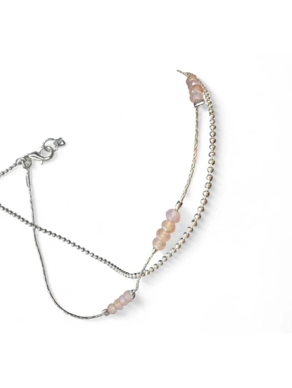 Vintage Rose Quartz y2k Dainty Bracelet